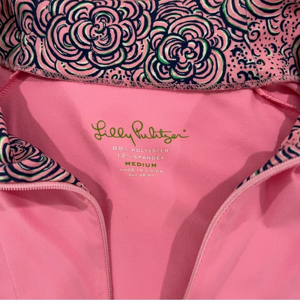 Lilly Pulitzer Pink Half-Zip Pullover Long Sleeve Top size medium - Picture 5 of 8